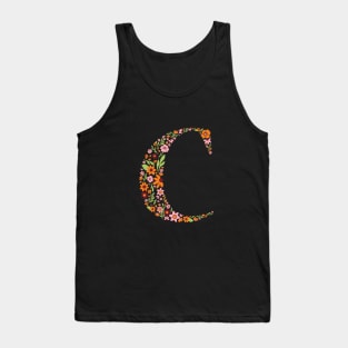 Retro Floral Letter C Tank Top